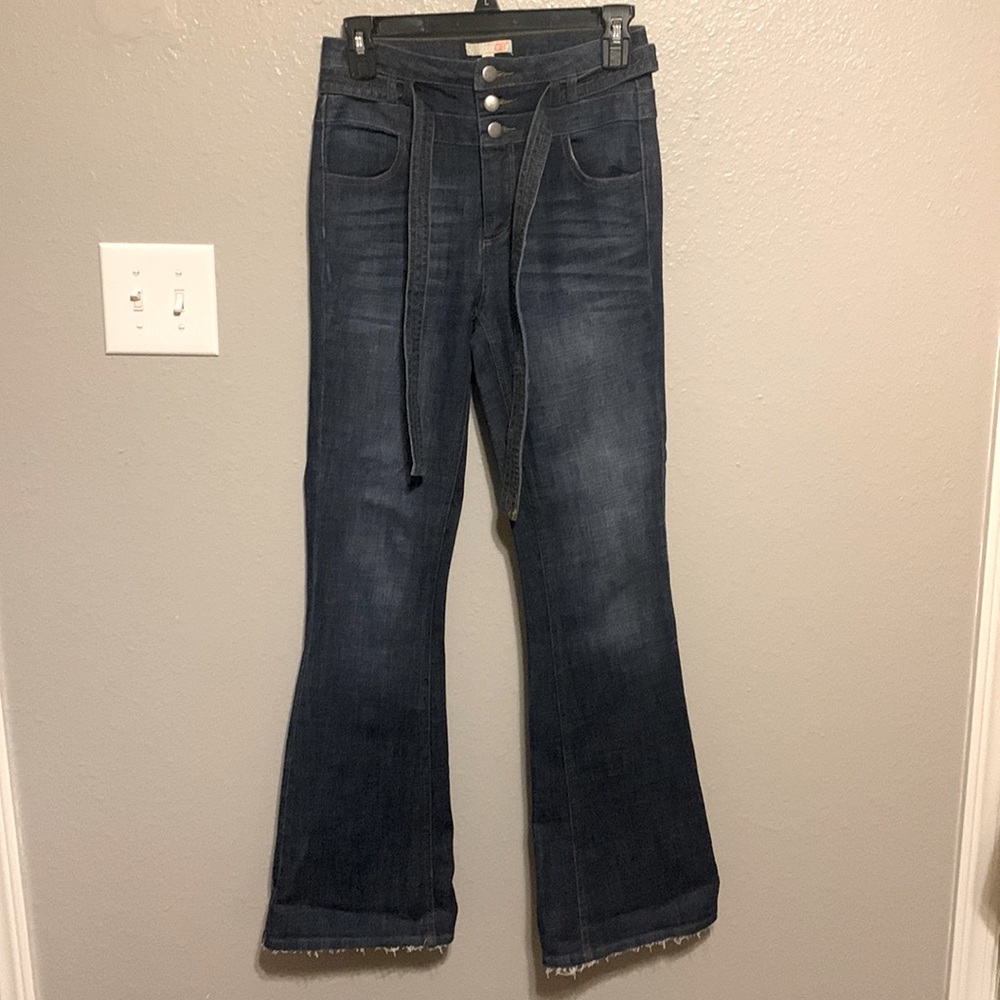 GIanni Bini flare jeans w/ tie waist